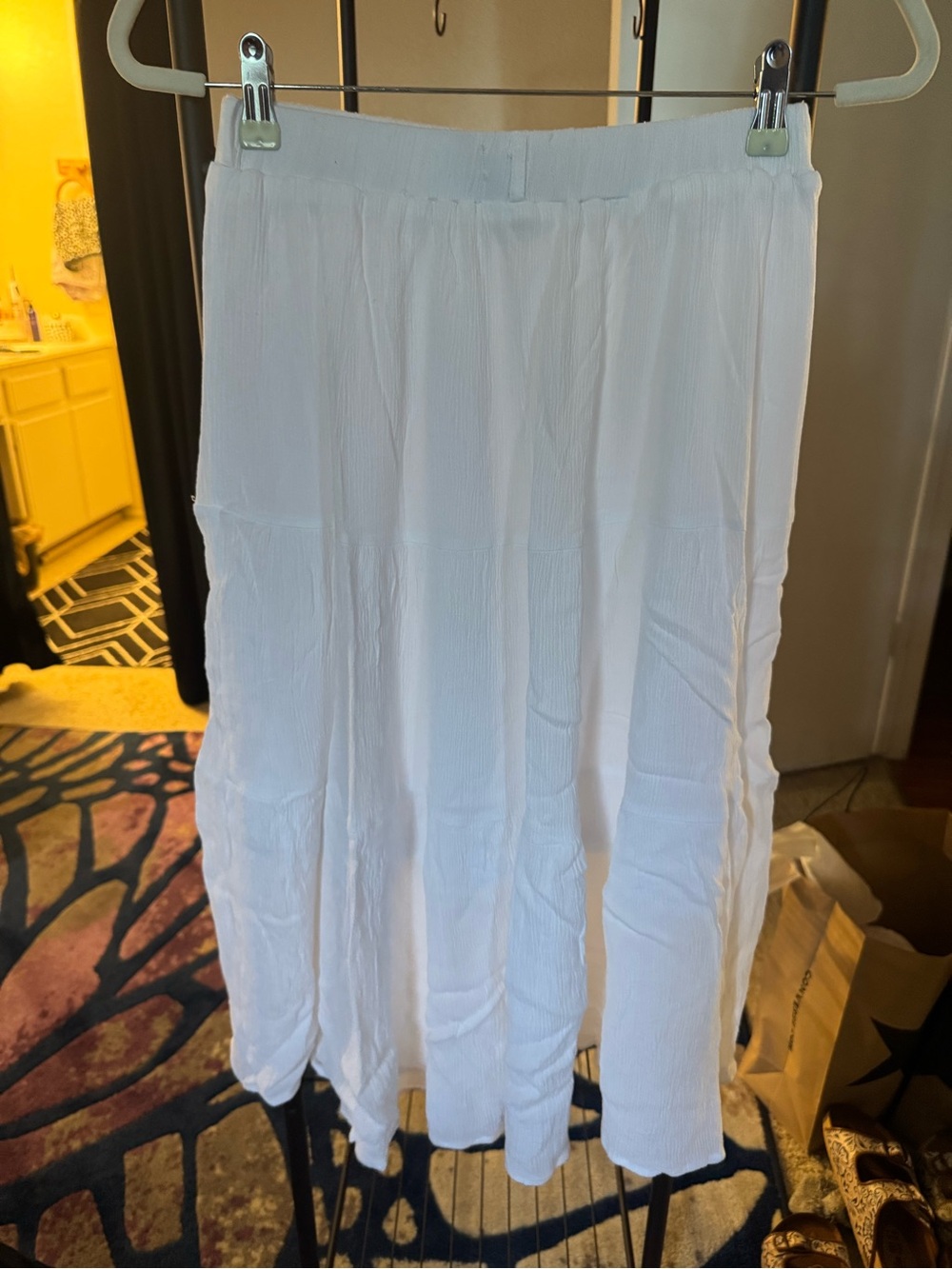 Passport White Tiered Maxi Skirt